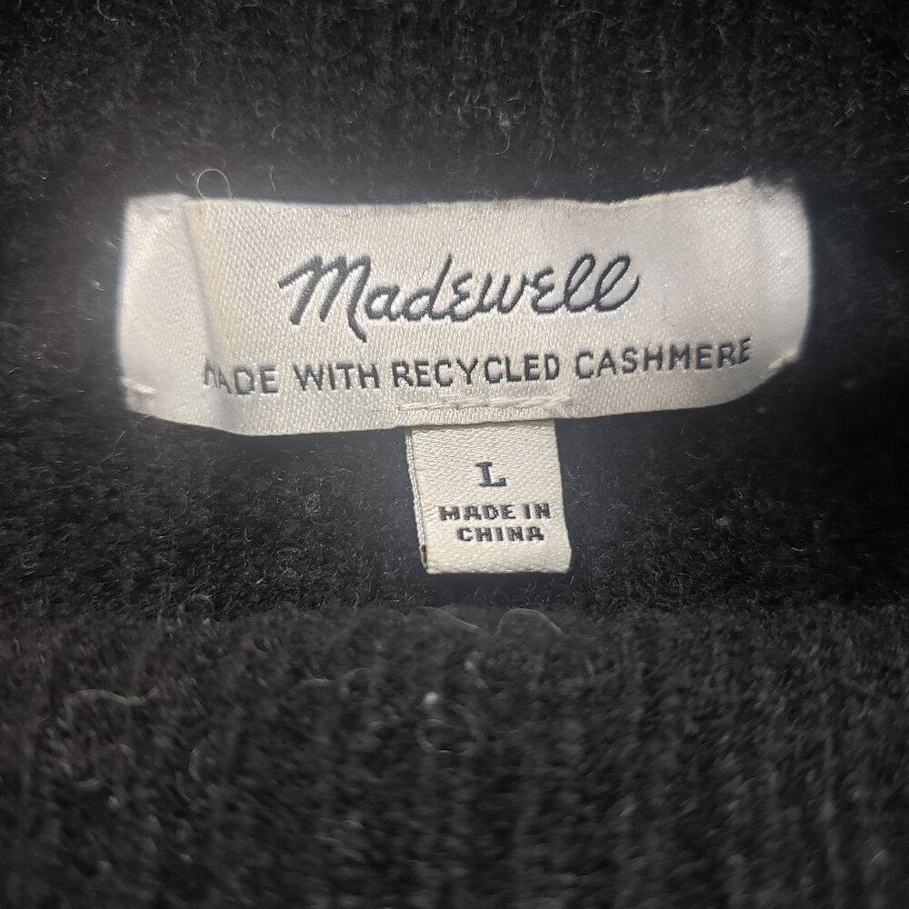 Madewell ReSourced Cashmere Ribbed Mockneck Pullover Sweater MA885 Womens Size L - Picture 6 of 7